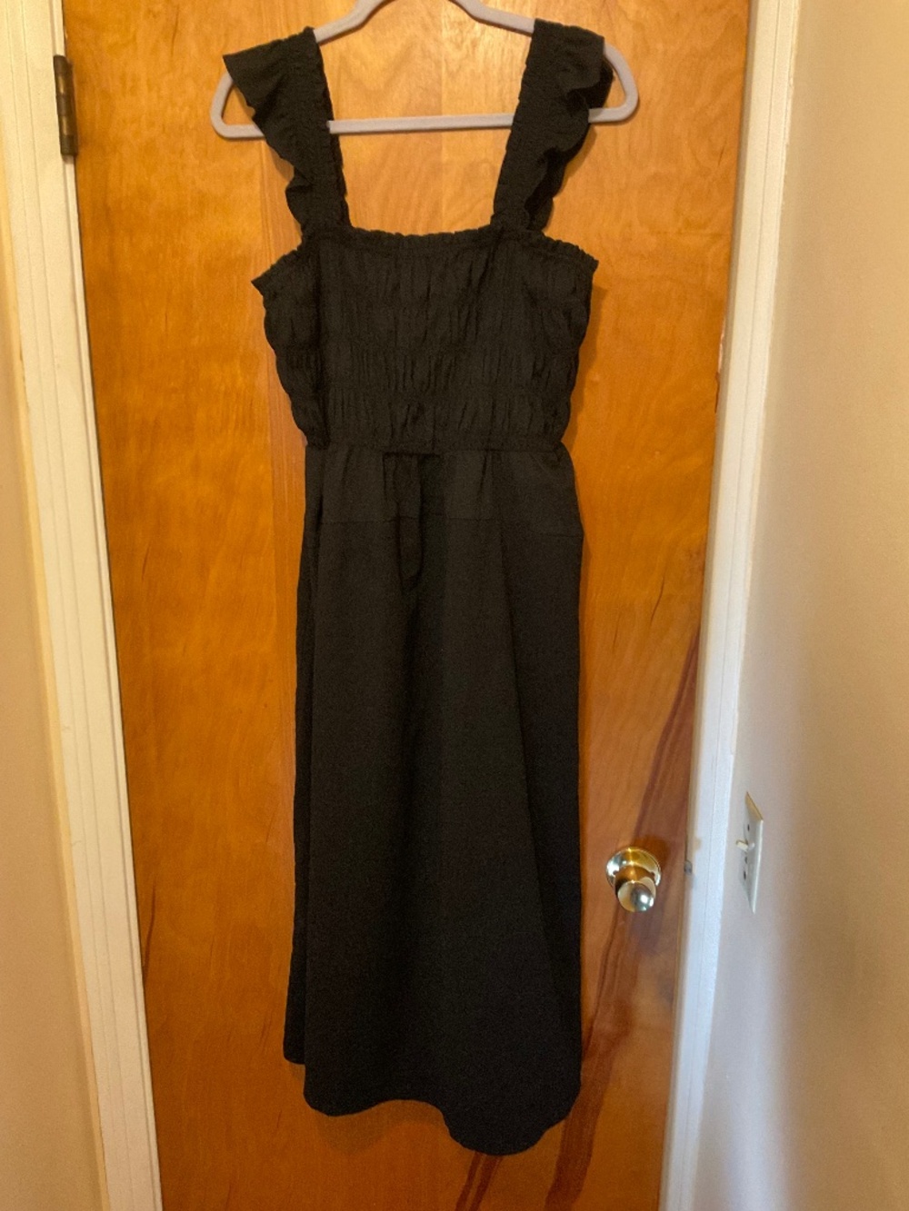 Old Navy Crinkle Gauze Black Sundress ‘Black Jack’ Sz XL Casual Stretchy Women’s